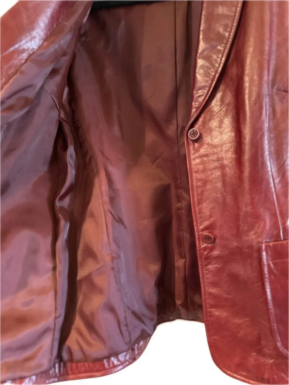 GAP Vintage Women's Burgundy Red Leather Blazer Jacket - Picture 4 of 4